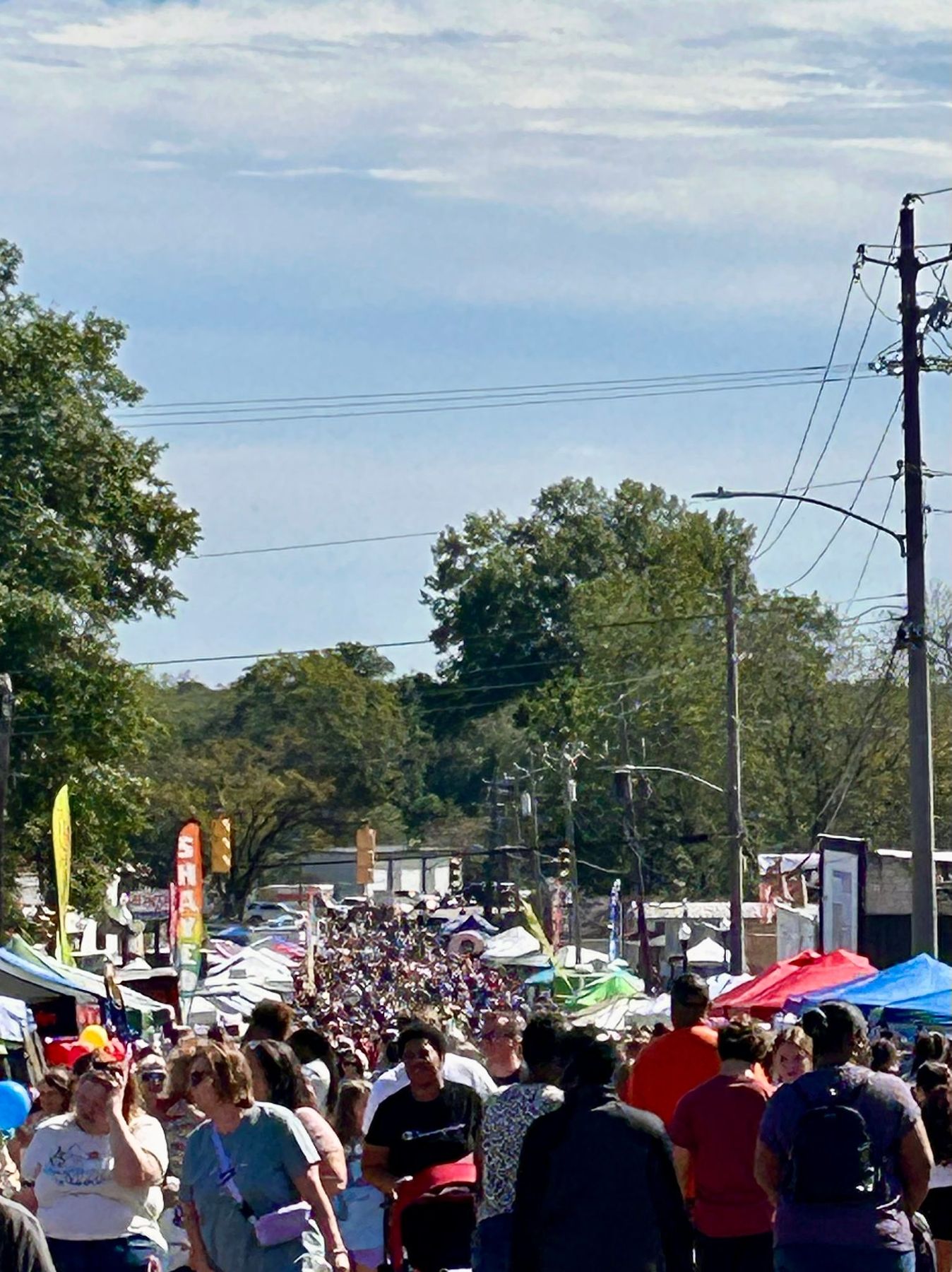 Crowds filling Main Street under the festival tents